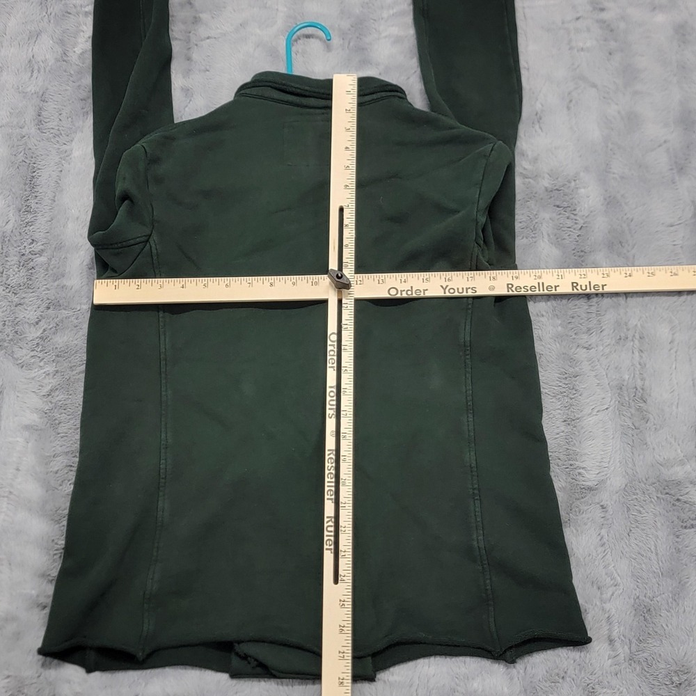 Frank Eileen Belfast Pea Coat Womens Medium Green Cotton Fleece Double Breasted - Picture 8 of 13